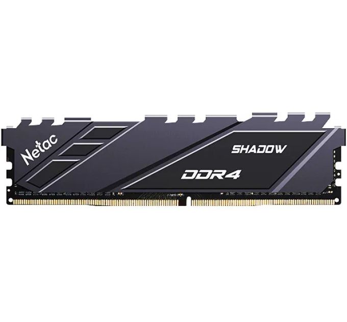 <h1>Оперативная память DDR 4 DIMM 16Gb PC25600, 3200Mhz, Netac Shadow NTSRD4P32SP-16E, RGB, C16 Grey, с радиатором</h1>