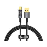 Кабель Baseus Explorer Series Auto Power-Off Fast Charging Data Cable USB to Type-C 100W 2m Black (CATS000301)