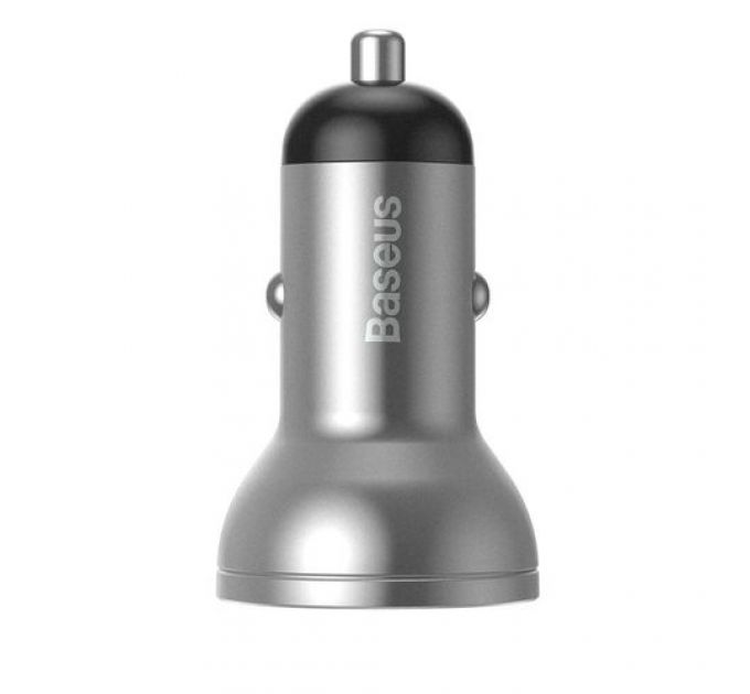 Baseus Digital Display Dual USB 4.8A Car Charger 24W Silver