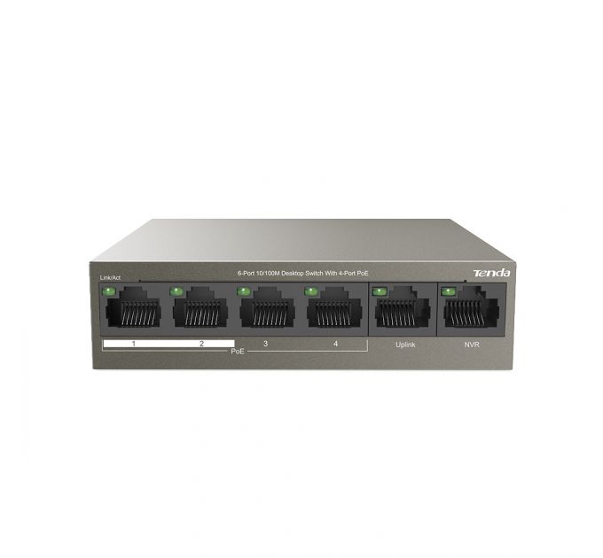 Коммутатор Tenda TEF1106P-4-63W 6PORT 100M 4POE