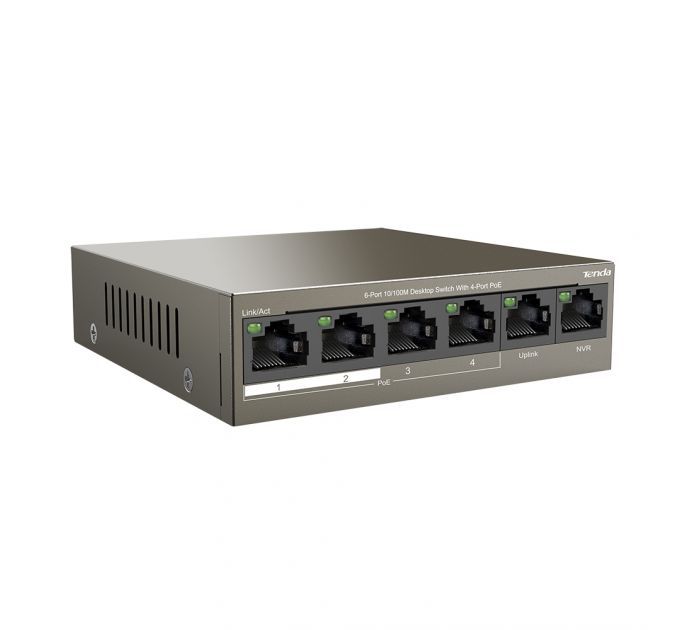 Коммутатор Tenda TEF1106P-4-63W 6PORT 100M 4POE