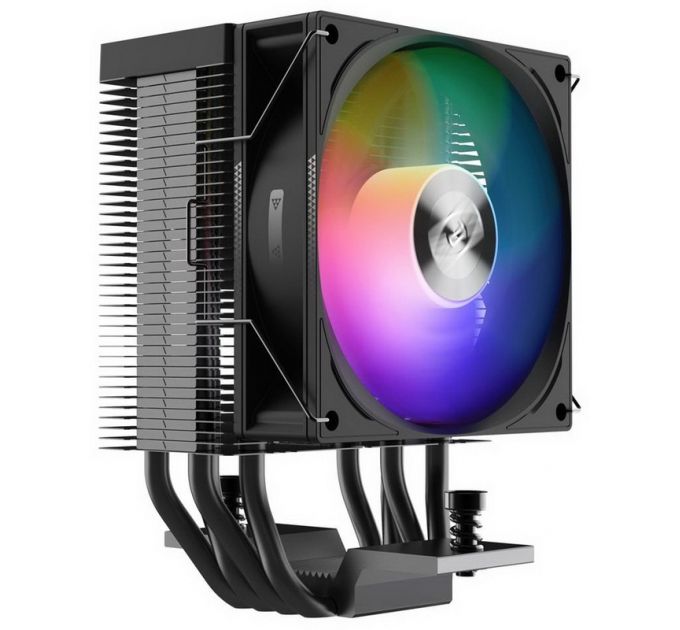 Кулер PCCooler R400 ARGB BK S115X/1200/1700/AM4/AM5 (TDP 180W, 90mm ARGB Fan, 4 тепловые трубки 6мм, 650-2200RPM, 28,3dBa)