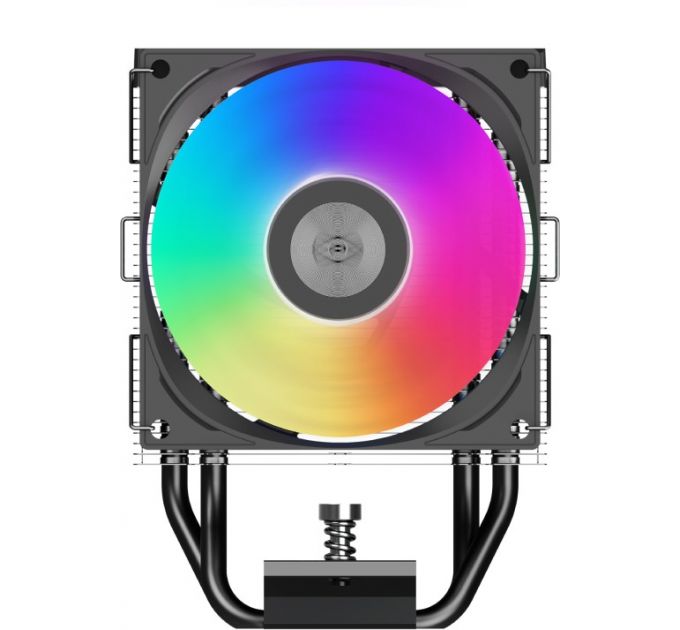 Кулер PCCooler R400 ARGB BK S115X/1200/1700/AM4/AM5 (TDP 180W, 90mm ARGB Fan, 4 тепловые трубки 6мм, 650-2200RPM, 28,3dBa)