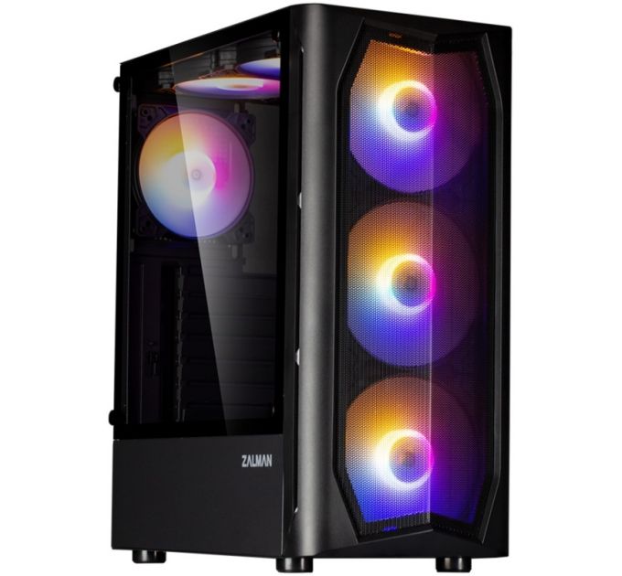 Корпус MidiTower Zalman N4 black (ATX,Window, 6xRGB fan, USB2.0 x2, USB3.0x1, без БП) (N4 rev.1)