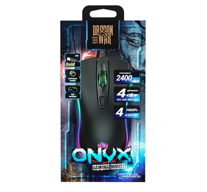 Мышь игровая Qumo Onyx RGB M73, проводная, оптическая, 4 кнопки, подсветка RGB, 2400  dpi