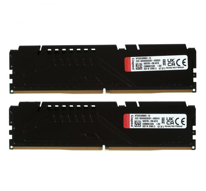 Оперативная память Kingston Fury Beast Black, DDR5, 32Gb (1x32 GB), 5200 MHz, CL40, радиатор, RGB