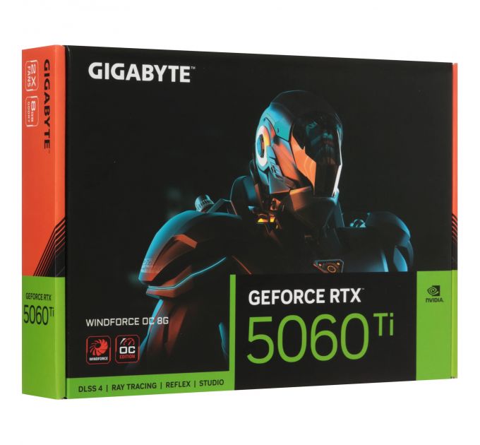 Видеокарта Gigabyte Nvidia GeForce RTX 5060TI Windforce OC (GV-N506TWF2OC-8GD 1.0) 8ГБ, GDDR7, Ret