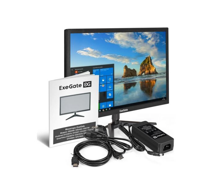 Монитор 24" ExeGate EB2400 TN+film 1920x1080, 60 Гц, 5 мс, 16:9, 200 кд/м2, 1xHDMI, 1xVGA, черный