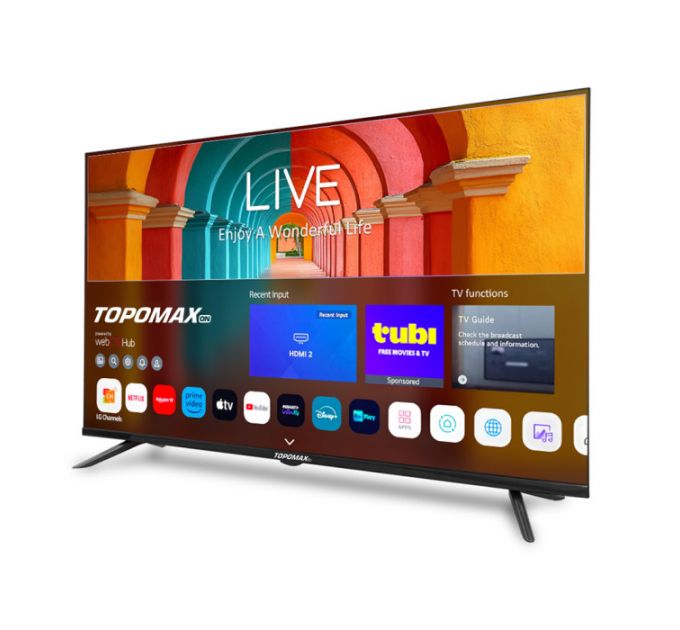 32" Телевизор TOPOMAX (TM32FHSBK) черный 1920x1080, Full HD, 60 Гц, Wi-Fi, Smart TV, Android TV 12.0