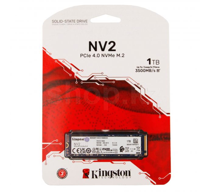 Накопитель SSD Kingston 1Tb SNV2S/1000G M.2 NV2 NVMe™ PCIe Gen 4.0 x 4, 3500/2100