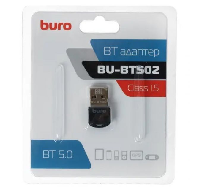 Адаптер USB Buro BU-BT502 Bluetooth 5.0+EDR class 1.5 20м черный