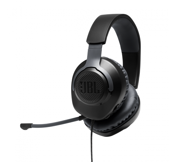 Наушники с микрофоном JBL Quantum 100 черный 1.2м мониторные оголовье (JBLQUANTUM100BLK)