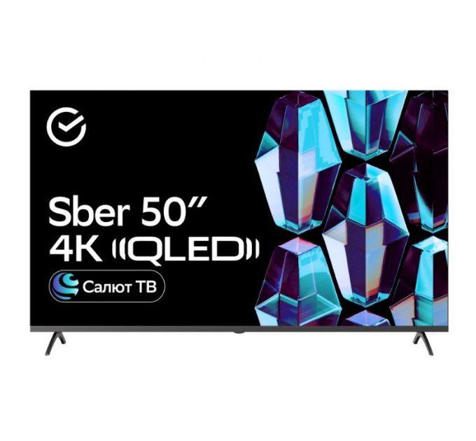 50" Телевизор Sber SDX 50UQ5235 QLED титан 3840x2160, 4K Ultra HD, 60 Гц, Wi-Fi, Smart TV, Салют ТВ