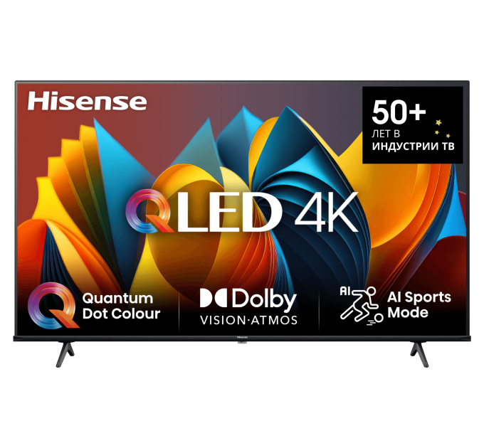 Телевизор Hisense 75" 75E7NQ черный QLED UHD 60Hz VIDAA U7