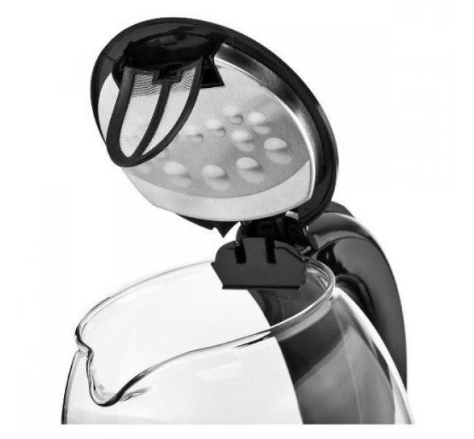 Чайник электрический BRAYER BR1003 2200Вт.1,7 л, стекл., подст. 40-100 °С, Под. t, подсветка, черн.