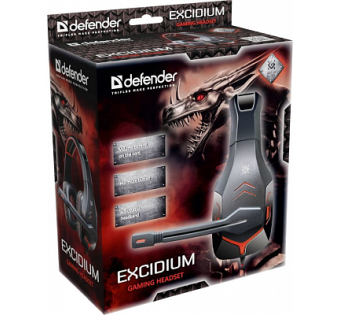 Игровая гарнитура DEFENDER Excidium красный + черный