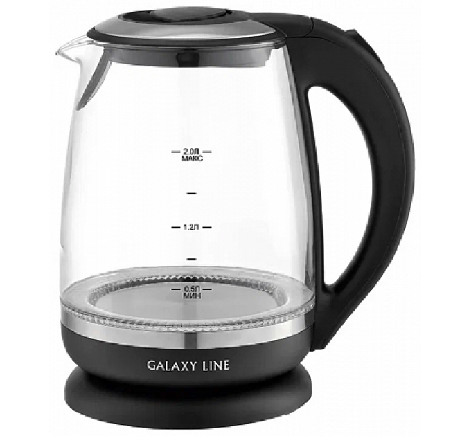 Чайник Galaxy LINE GL0559, стекло/черный