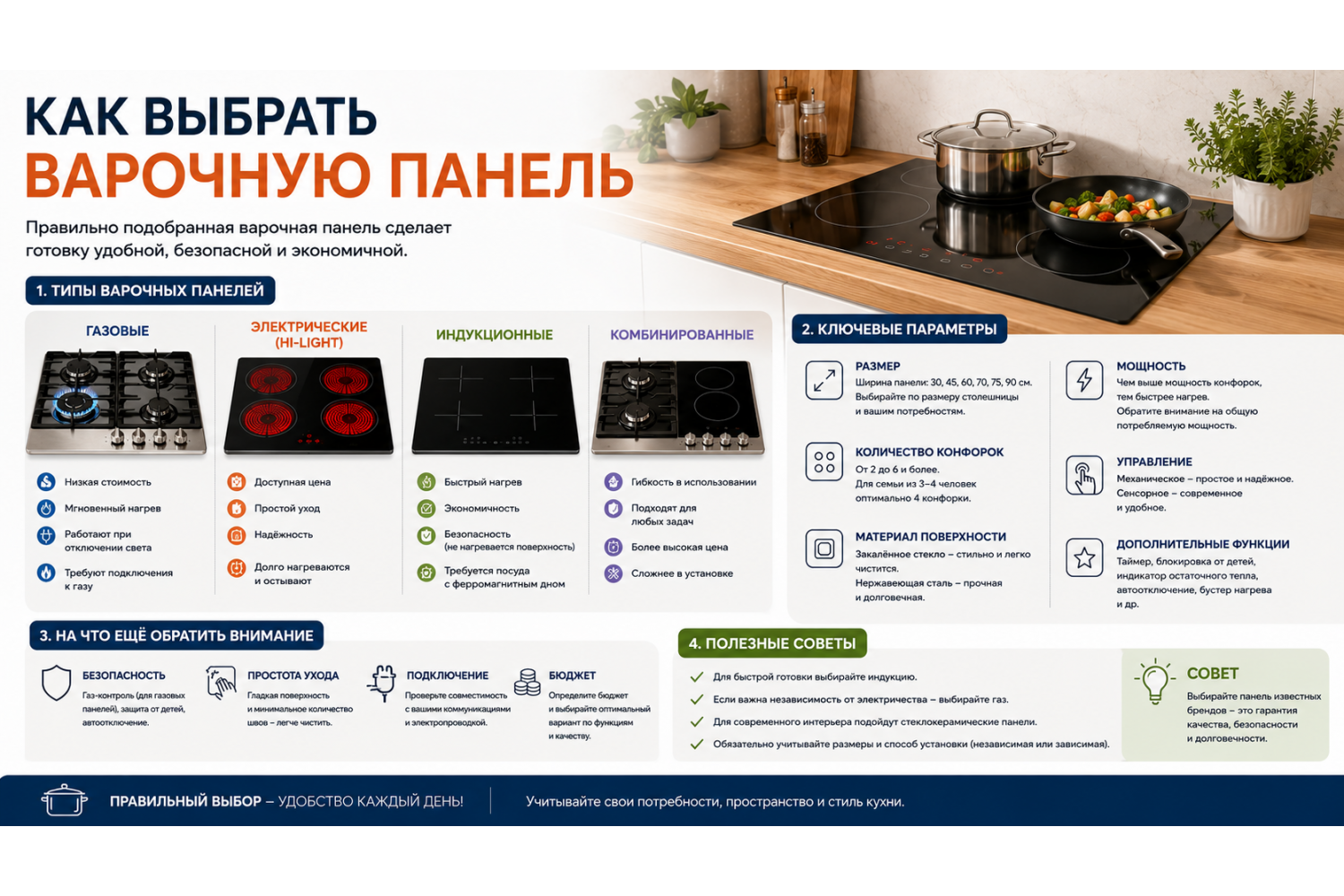 Как выбрать варочную панель для кухни