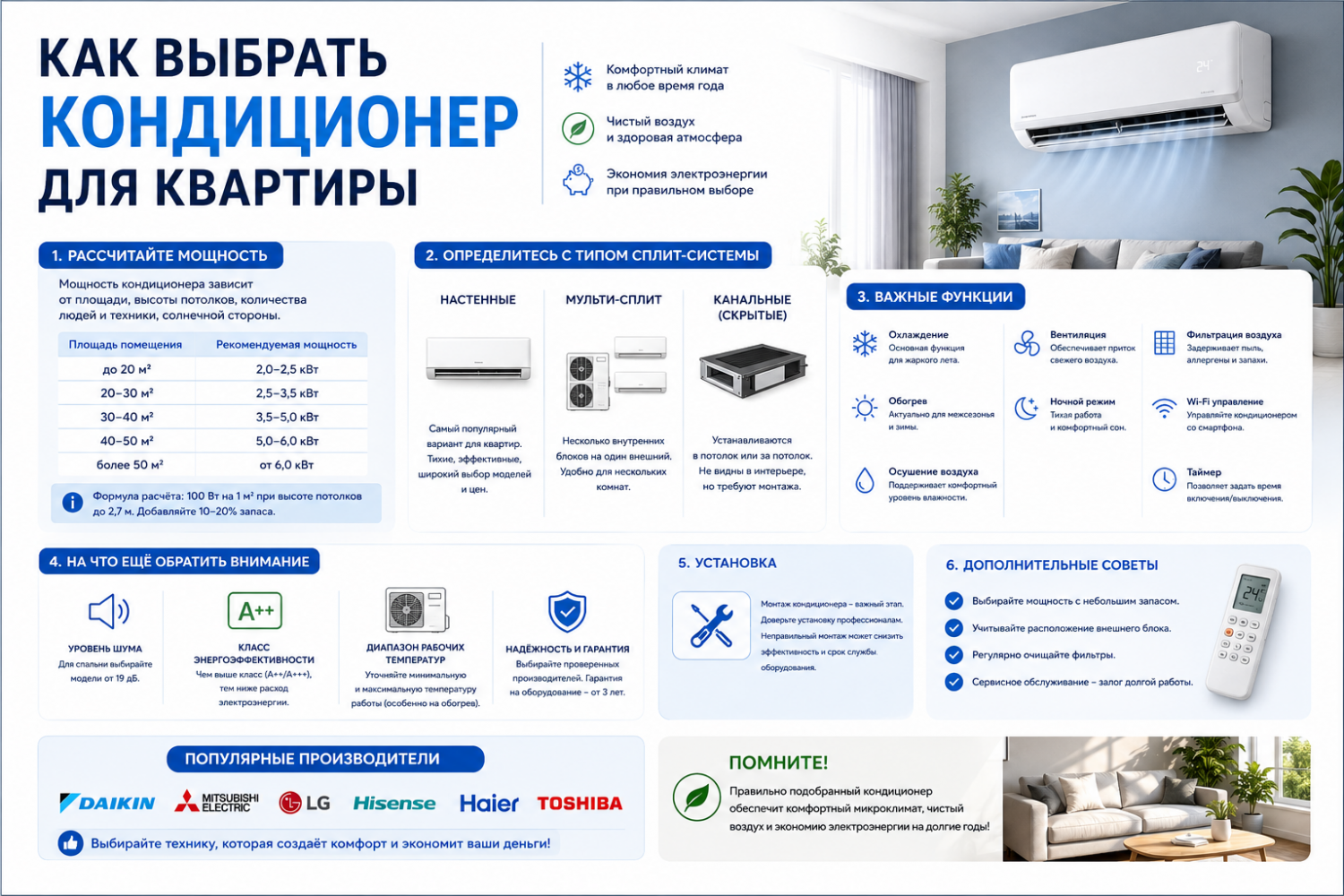 Как выбрать кондиционер для квартиры: полный гид