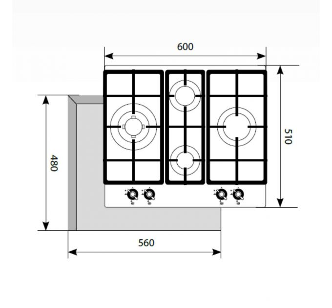 LEX GVG 643C BL газовая варочная поверхность