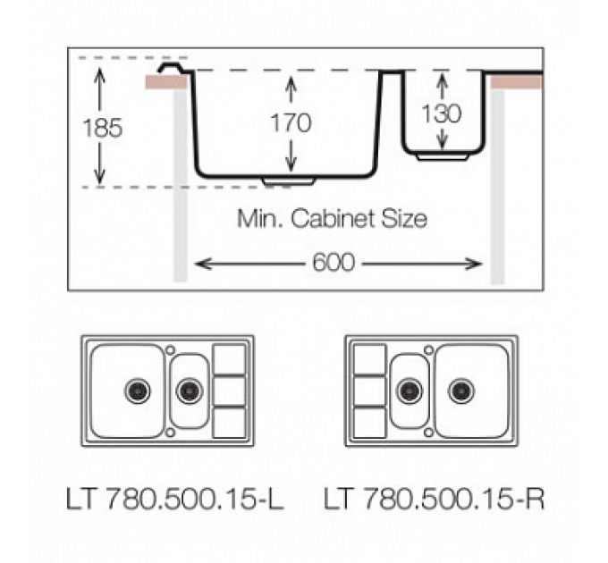 Кухонная мойка TopZero (prime) LTP 780.500.15.GT8K