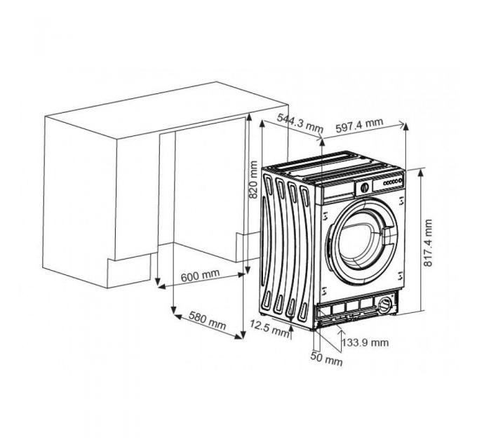 VESTEL встраиваемая стирально-сушильная машина WD7120D2A