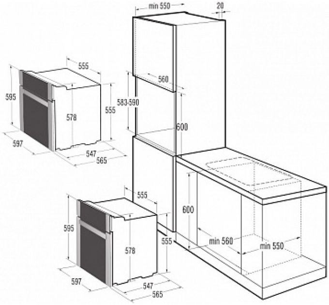 KORTING духовой шкаф газ OGG 541 CFX