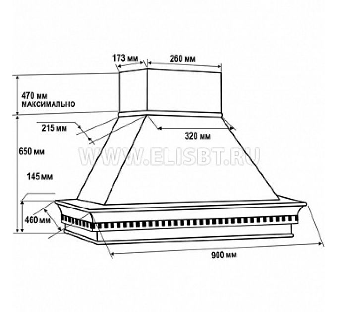 Вытяжка НИКЕ 900 мощ.900м3 БУК /СЛОНОВАЯ КОСТЬ