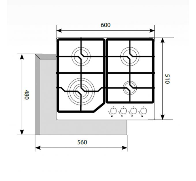 LEX GVG 640-1 WH газовая варочная поверхность