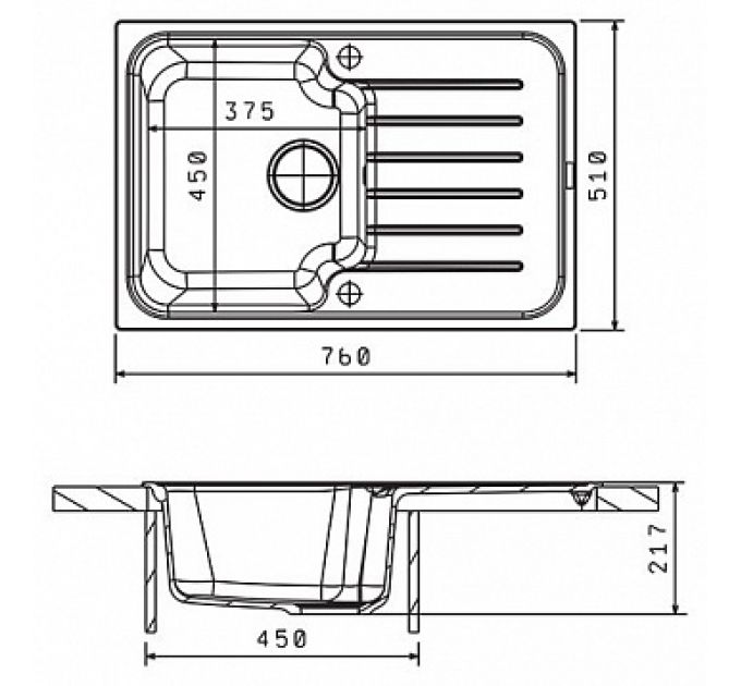 ТАИС 760 мойка цвет шампань FS,