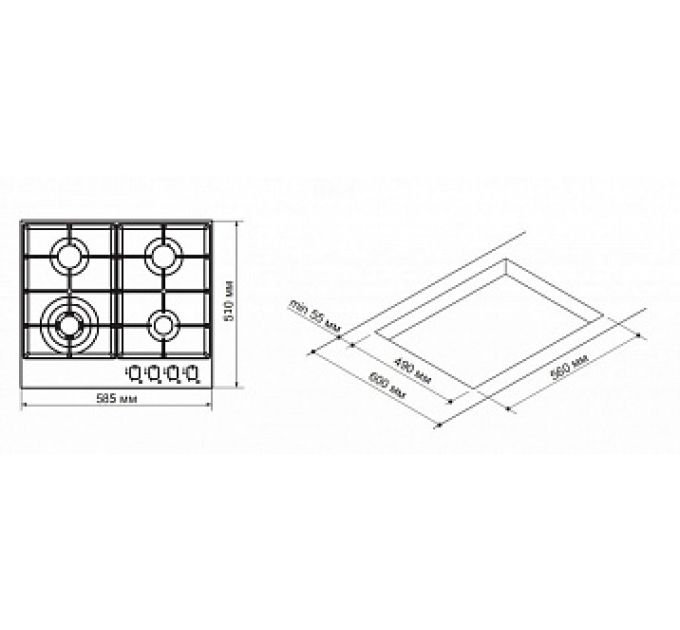 KORTING газовая варочная HG 631 CTХ