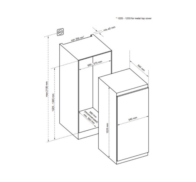 Холодильная камера De Dietrich DRL1247ES встраиваемая