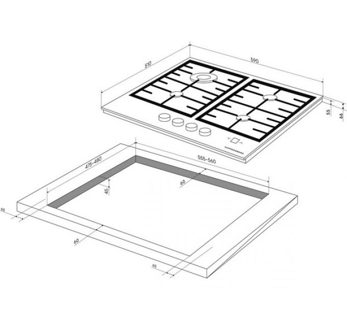 Варочная панель Kuppersberg FG 68 B газовая