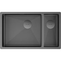 Мойка Paulmark Next 69/2S uni PM226944-GML, вороненая сталь