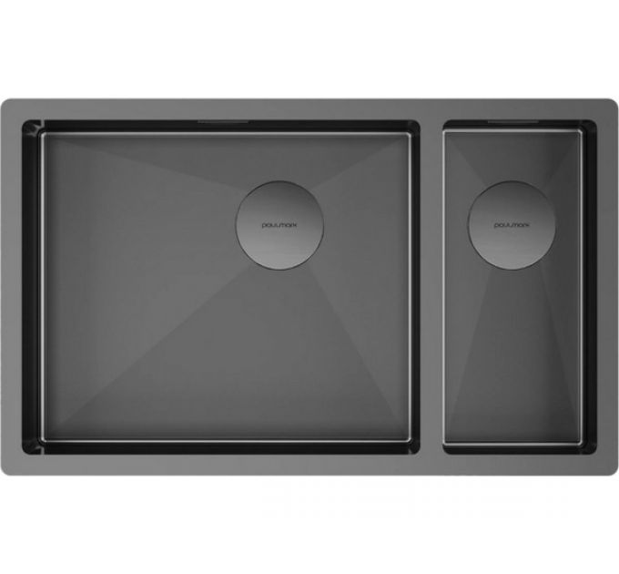 Мойка Paulmark Next 69/2S uni PM226944-GML, вороненая сталь