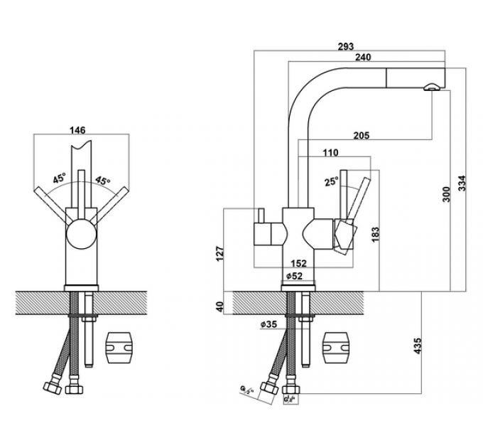 Смеситель Florentina Кристалл грей