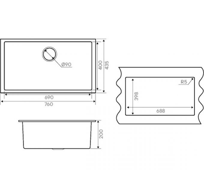 Мойка Kuchenstern SUB 80 белый