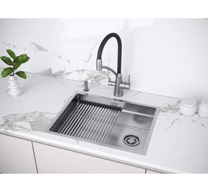 Мойка Paulmark Next-pro 58 uni PM705845-BS, брашированная нерж. сталь