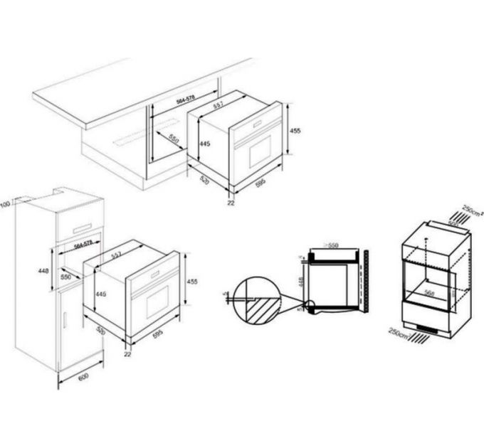 Духовой шкаф Jacky's JO EI35MW компактный с СВЧ