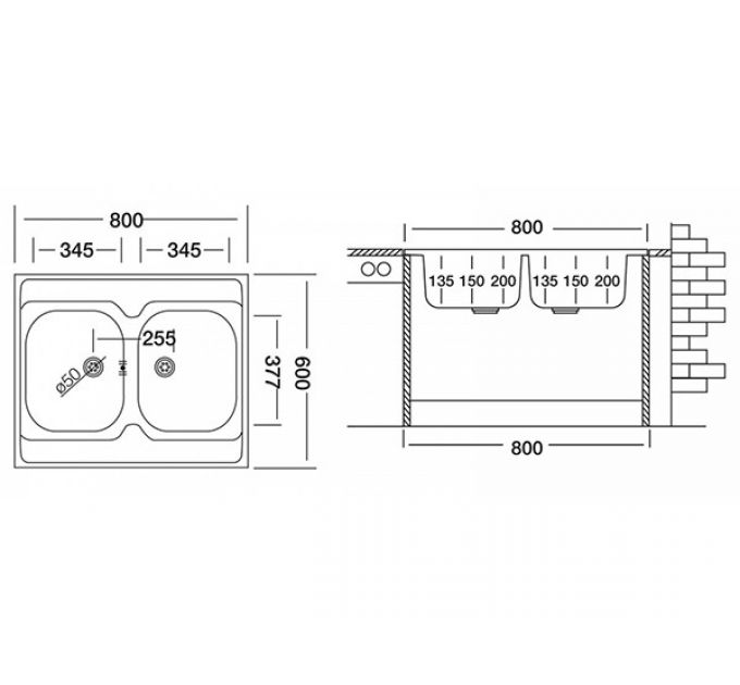 Мойка Ukinox Стандарт STM800.600 20-6C 3C-