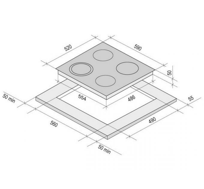 Варочная панель KRONA ORSA 60 BL электрическая