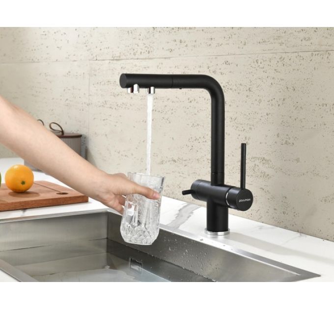 Смеситель Paulmark Serpentine Se213222-BLM (418), черный