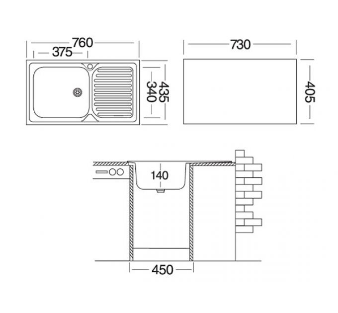 Мойка Ukinox Классика CLM760.435 -5K 2L