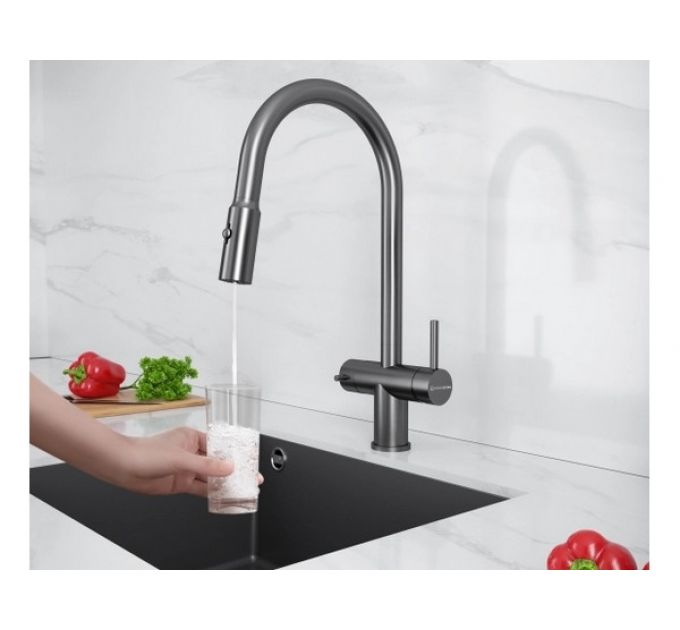 Смеситель Kuchenstern BRUNN-FS вороненая сталь