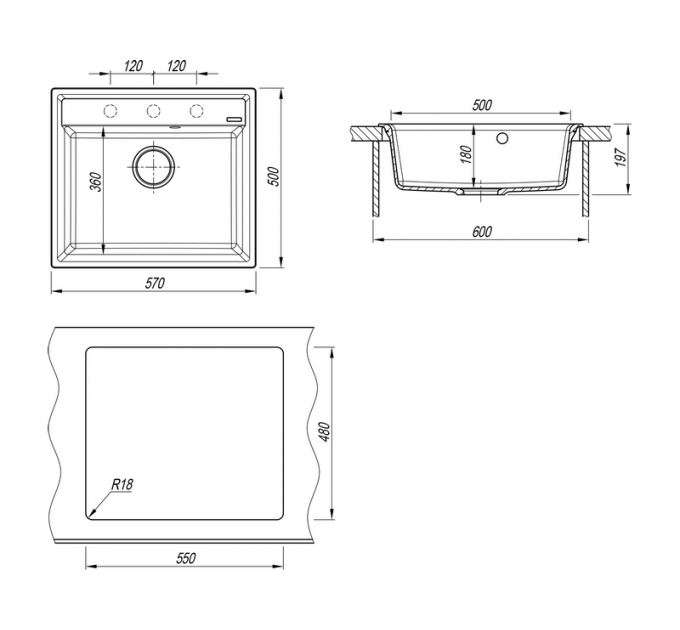 Мойка Florentina Консул 570 песочный