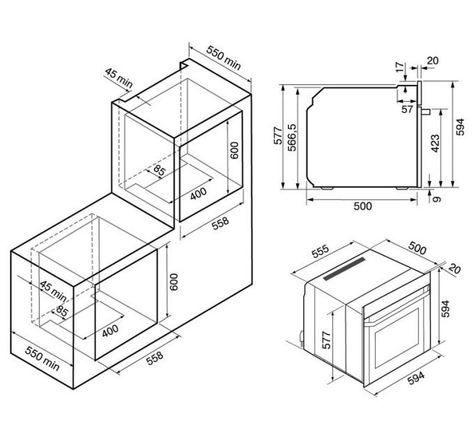 Духовой шкаф KRONA ESSENZA 60 BL G2