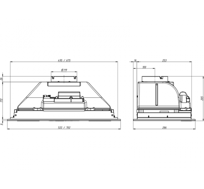 Вытяжка Elikor CASPER 70Н-450-П3Д нержавеющая сталь
