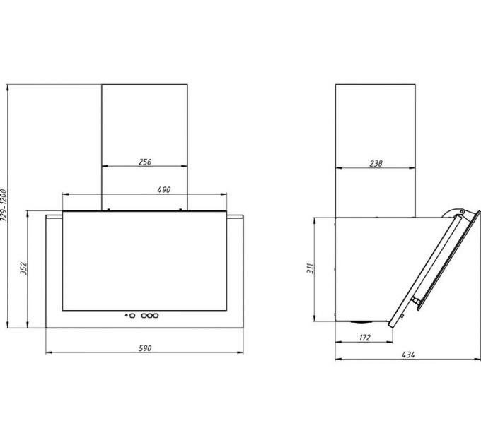 Вытяжка Elikor Рубин 60П-650-К3Д антрацит/черный