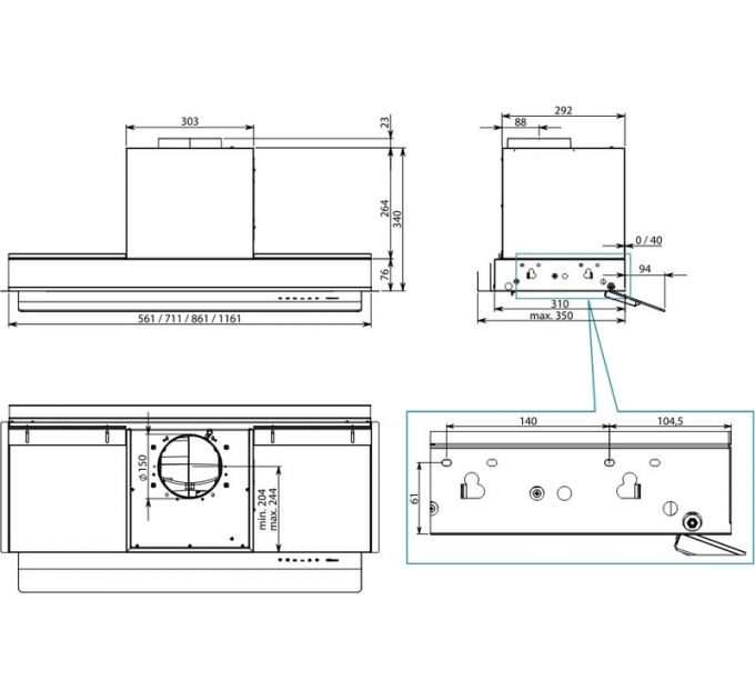 Вытяжка Falmec VIRGOLA NO-DROP TOUCH 120