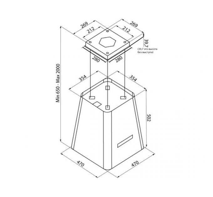 Вытяжка KRONA HILARY ISOLA 500 black S